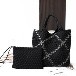 Pure Hand Woven Tote Women'S Bag 2024 New Fashion Bag Leisure Large Capacity Woven Shoulder Bag Handbag