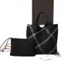 Pure Hand Woven Tote Women'S Bag 2024 New Fashion Bag Leisure Large Capacity Woven Shoulder Bag Handbag