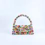 Custom acrylic resin woven beads shoulder hand bag Logo Wholesale Colorful  Pink American Bead Purse Phone Bag Pearl Beaded Bags