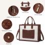 LOVEVOOK 2pcs/set Wholesale 15.6 In Laptop Tote Work Bag PU Leather Vintage Briefcase Large Laptop Bag for Women