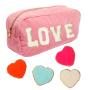 Keymay 2022 New Trendy Product Custom Toiletry Pouch Pink Corduroy Cosmetic Bag