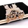 New product box clutch evening bag diamond butterfly banquet evening dress handbag elegant velvet black evening party bags