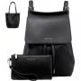 LOVEVOOK 2pcs/set Fashion Designer Vegan PU Leather Backpack Satchel Bags Convertible Tote Bag Work handbags for women luxury