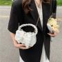 Cute Bow Para Mujeres Bolso Bolsas Chains Soft Pu Leather Crossbody Bags For Women Pleated Fashion Taschen CY137