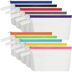 Gelory Blank DIY Craft Pencil Bag Travel Toiletry Pouch Custom Sublimation Zipper Canvas Pencil Bag