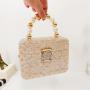 Custom 2024 Rhinestone Rectangular  Ladies Acrylic Clutch Bag Fashion Women Tote Bag Casual Wedding Evening Bag
