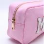 Keymay Stock No MOQ MRS Pouch Bride Makeup Bag with Zipper Valentine Gifts for Bride Monogram Chenille Letter Pochette Cosmetic
