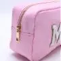 Keymay Stock No MOQ MRS Pouch Bride Makeup Bag with Zipper Valentine Gifts for Bride Monogram Chenille Letter Pochette Cosmetic