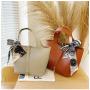 2022 New Fashion Lady Designer Bag All- Match Handbag with Scarf & Golden Lock for Women  Solid Color Pu Leather Tote Bag