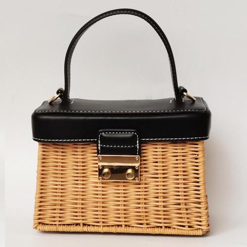 CCF660 Summer Small Square Rattan Hand Bags For Women Holiday Shopping Straw Basket Bag Single-Shoulder Handmade Bag