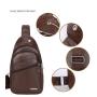 OEM766 Hot Sale USB PU Leather Fashion Men And Women Travel Crossbody Bag Men Shoulder Bag Chest Bags Outdoor Sports Backpack