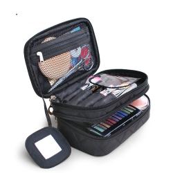 Waterproof double-layer cosmetic bag creative geometric diamond wash bag new nylon storage bag portable