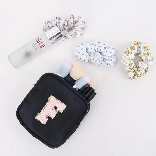 Keymay Fashion Cute Personalized Cosmetics Bag Women Portable Makeup Pouch Bag Waterproof Nylon Cosmetic Bag