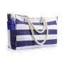 KBW777 Customized Logo Canvas Bag Waterproof Shoulder Tote Travel Shopping Bag Striped Beach Bag