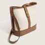 2024 new trend large-capacity canvas stitching bucket bag simple contrast color Joker shoulder bag