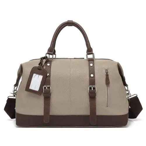 2021 Luggage Bag Men Women PU Leather Clothes Storage Carry-On Duffle Organiser Foldable Duffel bag Packable Tote Travel Bag