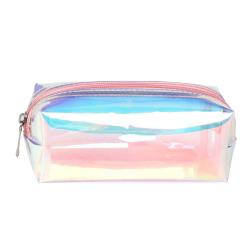 Gelory Multifunction Makeup Pouch Laser Cosmetic Bag TPU Colorful Illusion Student Transparent Makeup Storage Bag