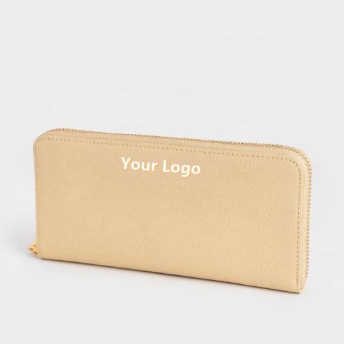 Wholesale Custom Logo Fashion Vegan Leather Long Wallet Women Colorful Zipper Rfid Wallet For Women Classic Long Ladies Purse