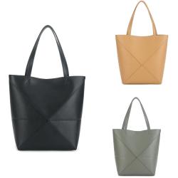 2024 New Grade Leather Folding Deformation Geometry Bag Large Capacity Fashion Single Shoulder Crossbody Tote Bag