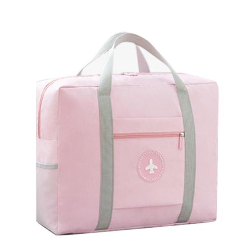 HR143 Double Layer Foldable Airplane Travel Luggage Bag 600D Oxford Clothing Storage Handheld Bag Front Pocket Phone Mesh Bag