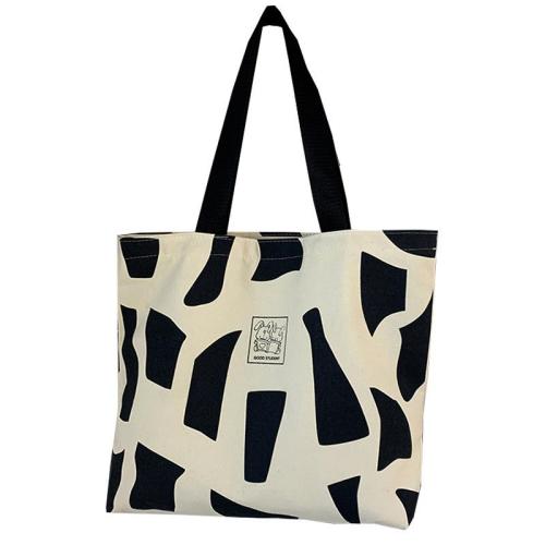 ZR708 Women Canvas Cloth Tote Shopping Bag Fashion Ladies Casual Shoulder Bags Cute Graffiti Simple Versatile Women's Bag