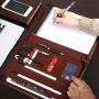 Premium Stylish File Folder PU Leather A4 Portfolio Cover Folder Zipper Closure