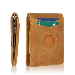 2024 Short Multi Card Hold Vintage Crazy Horse Leather Wallet Money Clip For Men Geldbeutel