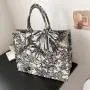 New niche embroidered cotton linen handbag with large capacity canvas shoulder bag