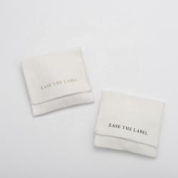 Custom Logo Printed Gift Packaging Flap Canvas Cotton Envelope Jewelry Pouch