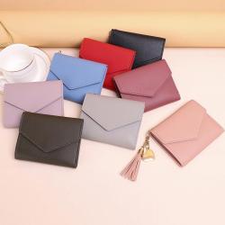 New tassel pendant with lychee pattern wallet card bag