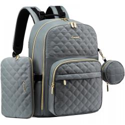 LOVEVOOK Quilted Waterproof Mommy Travel Back Pack with Portable Diaper Pouch Wipeable Changing Pad Baby Diaper Bag Backpacks