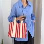 New design handbags large messenger crossbody bag Fashion personality stripe color shoulder bags for women tote bag canvas
