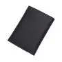 Women's short wallet premium vegetable tanned leather, fashion black crazy horse leather new wallet, trifold ladies wallet