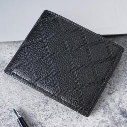 ZR551 Men Short Wallet Lattice Card Holder Card Positions Case Frosting Purse Retro Money Clip Billfold Dollars PU Open Wallet