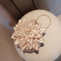 Hot sales bolsos para mujeres Fashion Shoulder Diagonal Rhinestone Ring Portable Evening Clutch Flower Bags for Women
