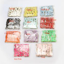 Multicolor 26 Alphabet Letters Self Adhesive Glitter Chenille Embroidery Letter Patches Varsity Shape Patches Chenille Patches
