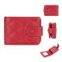 HR703 Women Lipstick Bag With Mirror Pink Pouch Laser Pu Leather Makeup Organizer Embroidered Purse Girl's Cosmetic Handbag