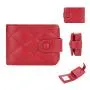 HR703 Women Lipstick Bag With Mirror Pink Pouch Laser Pu Leather Makeup Organizer Embroidered Purse Girl's Cosmetic Handbag