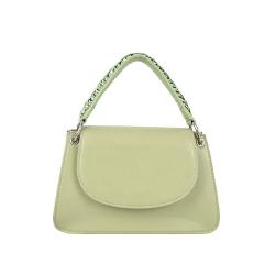 Summer leisure handbags for woman light green shoulder bag with woven handle elegant flap underarm bag