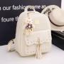 New Arrival mochila Waterproof Backpack Girls Sweet School Bags With Tassel PU Leather 3PCS Set Backpacks For Women