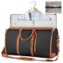 Wholesale Pink PU Leather Travel Storage Bag Portable Folded suiter bag Garment bag with clear shoe pocket for man women