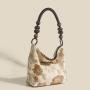 Women's New Brown Retro Jacquard Fabric Underarm Bag carteras para mujer 	 sac a main
