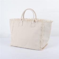 Keymay USA Warehouse Free Shipping High Quality Bridesmaid Gift Personalized Letter Patches Canvas Fringe Tote Bag for Women