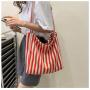 ZR725 Environmentally Friendly Shopping Bag Stripe Fashion Ladies Casual Shoulder Bags Cute Graffiti Simple Versatile Tote bag
