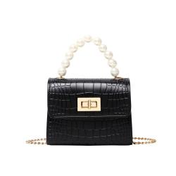 New Fashion Women Handbag Custom Pure Color Cross-body Single Shoulder Bag Bolsos Lock Stone Grain Pearl Jelly Color Mini Bag