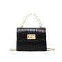New Fashion Women Handbag Custom Pure Color Cross-body Single Shoulder Bag Bolsos Lock Stone Grain Pearl Jelly Color Mini Bag