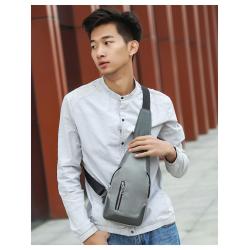 ZR547 Hot Selling Chest Bag Men New USB Shoulder Bag Sports Travel Crossbody Bag Leisure Solid Color Oxford Cloth Satchel