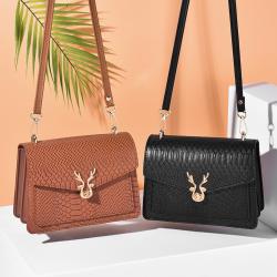 2023 New Crocodile Pattern Fashion Lock Buckle Small Square Bag One Shoulder Crossbody Women's Bag Wholesale Women Handbags