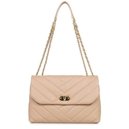 Elegant Custom Logo Ladies Pu Leather Metal Handbags Cross Body Wholesale Quality Women Designer Hand Bags Quilted Shoulder Bag