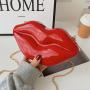 Korean Version of Instagram Lip Bag New Trend Girl Bright Face Chain Single Shoulder Cross Body Small Bolsos-para-mujeres Bag